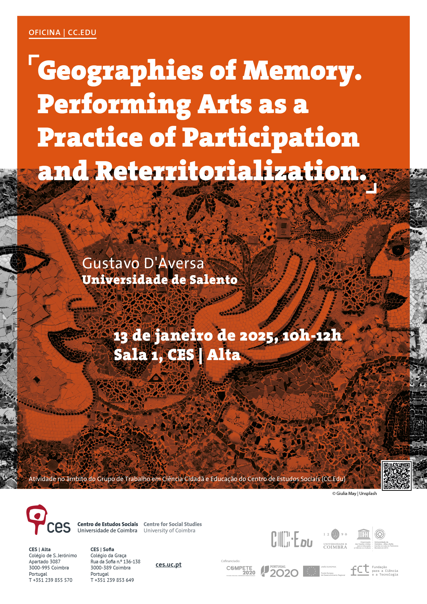 Geographies of Memory. Performing Arts as a Practice of Participation and Reterritorialization.<span id="edit_47112"><script>$(function() { $('#edit_47112').load( "/myces/user/editobj.php?tipo=evento&id=47112" ); });</script></span>