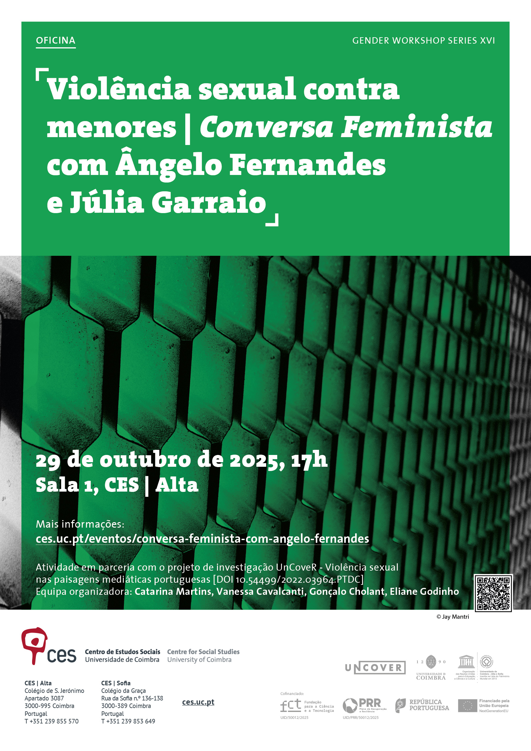 Violência sexual contra menores<em> </em>Sexual Violence against minors<em> | </em><em>Feminist Talk</em> with Ângelo Fernandes e Júlia Garraio<span id="edit_48639"><script>$(function() { $('#edit_48639').load( "/myces/user/editobj.php?tipo=evento&id=48639" ); });</script></span>