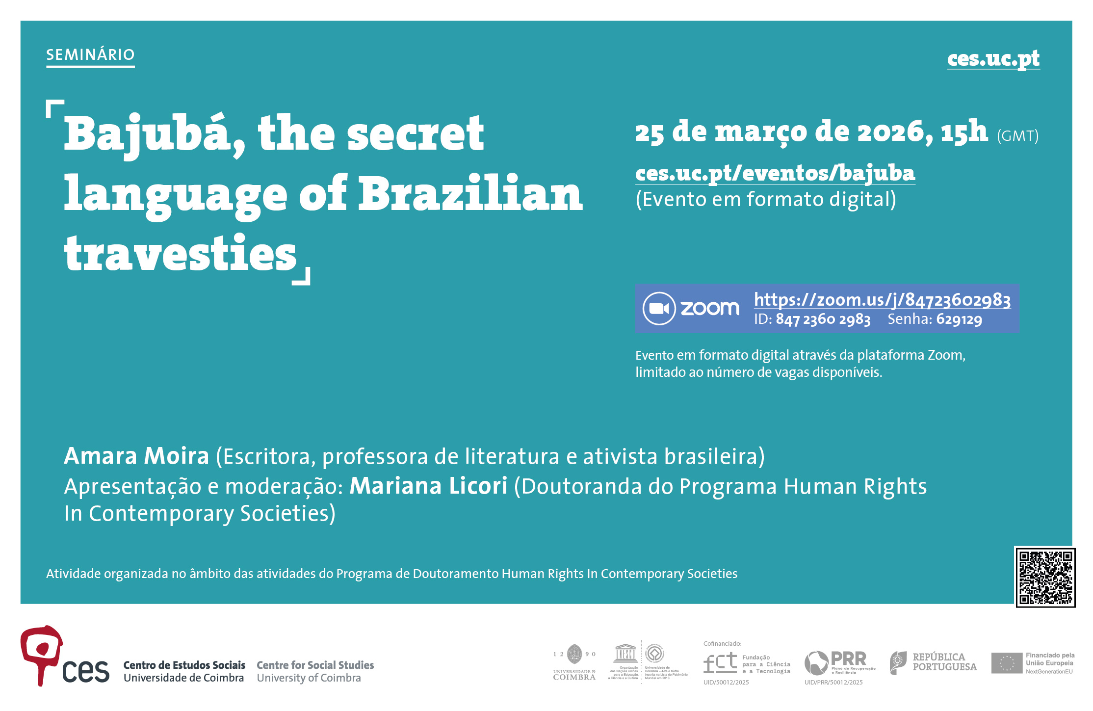 Bajub&aacute;, the secret language of Brazilian travesties<span id="edit_49211"><script>$(function() { $('#edit_49211').load( "/myces/user/editobj.php?tipo=evento&id=49211" ); });</script></span>