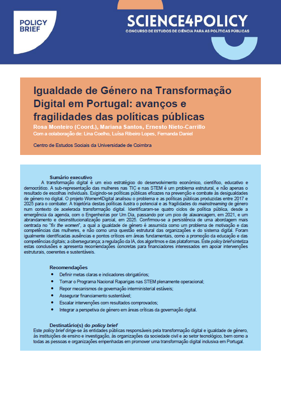 Gender Equality in the Digital Transformation in Portugal: Advances and Fragilities of Public Policies<span id="edit_49466"><script>$(function() { $('#edit_49466').load( "/myces/user/editobj.php?tipo=destaque&id=49466" ); });</script></span>