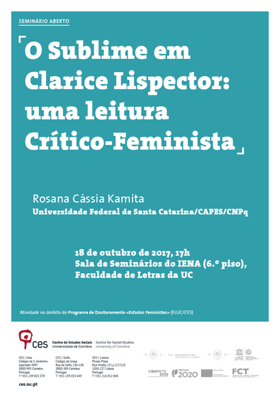 O Sublime em Clarice Lispector: Uma leitura Cr&iacute;tico-Feminista<span id="edit_18242"><script>$(function() { $('#edit_18242').load( "/myces/user/editobj.php?tipo=evento&id=18242" ); });</script></span>