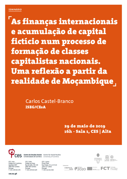 International finance and accumulation of fictitious capital over national capitalist class formation. A reflection from the reality of Mozambique<br />
	 <br />
	 <span id="edit_24086"><script>$(function() { $('#edit_24086').load( "/myces/user/editobj.php?tipo=evento&id=24086" ); });</script></span>