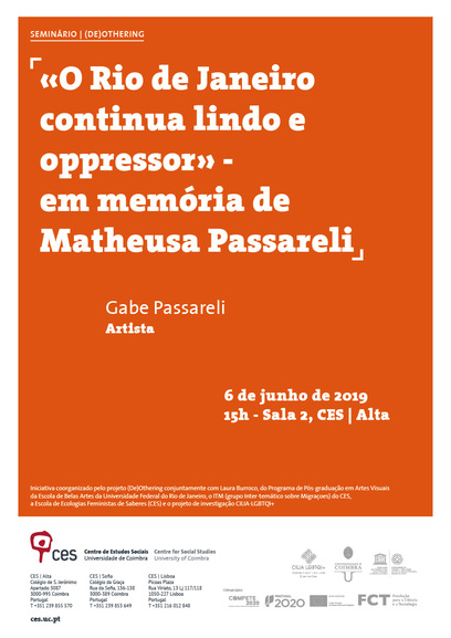 «O Rio de Janeiro continua lindo e opressor» - <em>in memoriam</em> Matheusa Passareli <span id="edit_25442"><script>$(function() { $('#edit_25442').load( "/myces/user/editobj.php?tipo=evento&id=25442" ); });</script></span>